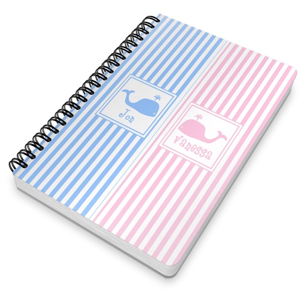 Striped w/ Whales Spiral Journal 7 x 10 - Main