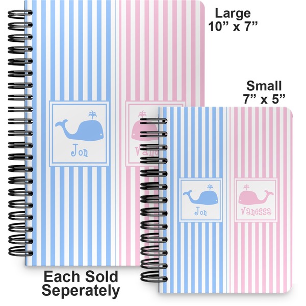 Striped w/ Whales Spiral Journal - Comparison