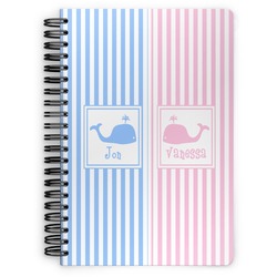Striped w/ Whales Spiral Notebook (Personalized)