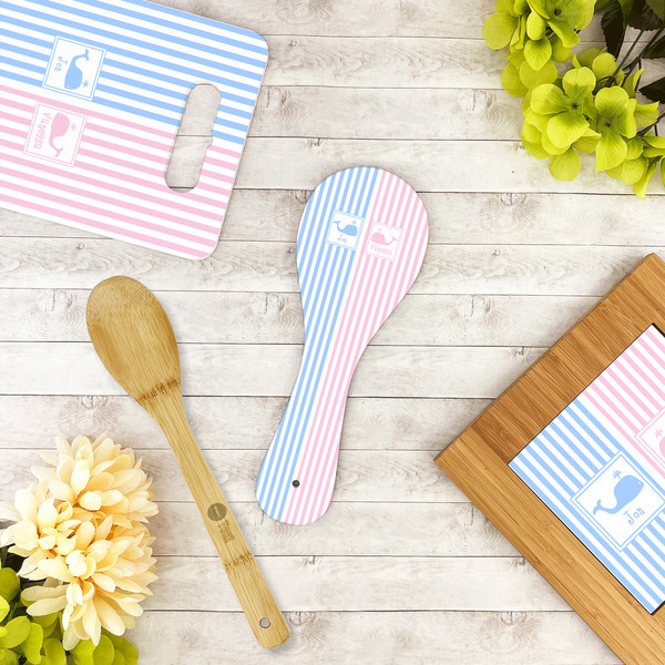 Striped w/ Whales Spoon Rest Trivet - LIFESTYLE