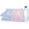 Striped w/ Whales Sports Towel Folded with Water Bottle