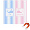 Striped w/ Whales Square Car Magnet - 6" (Personalized)