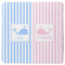 Striped w/ Whales Square Rubber Backed Coaster (Personalized)