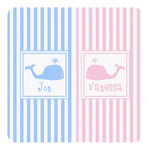 Striped w/ Whales Square Decal - Small (Personalized)