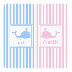 Striped w/ Whales Square Decal - XLarge (Personalized)