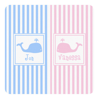 Striped w/ Whales Square Decal - Small (Personalized)