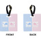 Striped w/ Whales Square Luggage Tag (Front + Back)