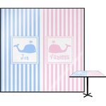 Striped w/ Whales Square Table Top (Personalized)