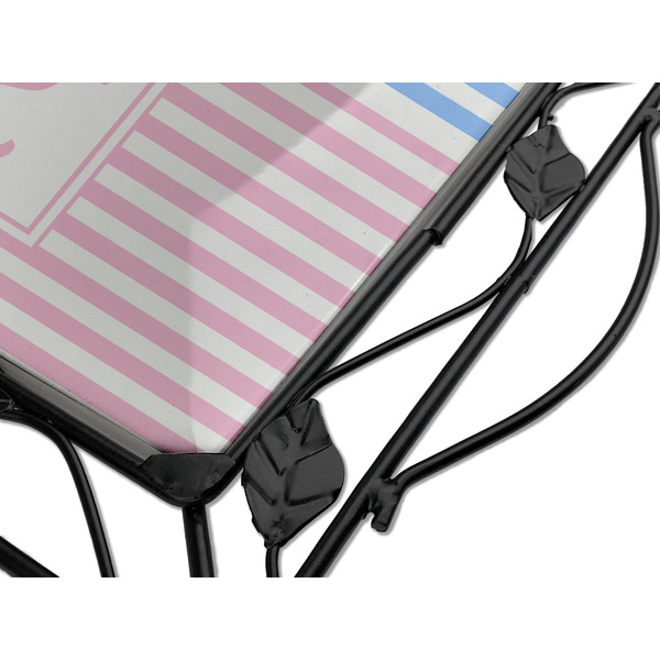 Striped w/ Whales Square Trivet - Detail