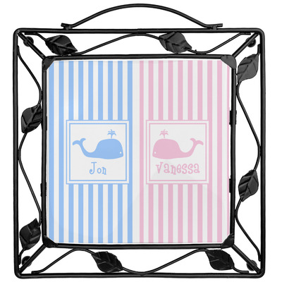 Striped w/ Whales Square Trivet (Personalized)