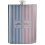 Striped w/ Whales Stainless Steel Flask (Personalized)