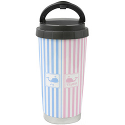 Striped w/ Whales Stainless Steel Coffee Tumbler (Personalized)