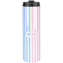 Striped w/ Whales Stainless Steel Skinny Tumbler - 20 oz (Personalized)