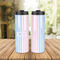 Striped w/ Whales Stainless Steel Tumbler - Lifestyle