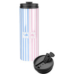 Striped w/ Whales Stainless Steel Skinny Tumbler (Personalized)