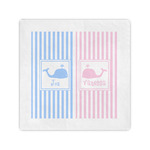 Striped w/ Whales Cocktail Napkins (Personalized)