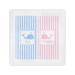 Striped w/ Whales Cocktail Napkins (Personalized)