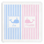 Striped w/ Whales Paper Dinner Napkins (Personalized)