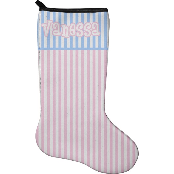 Custom Striped w/ Whales Holiday Stocking - Single-Sided - Neoprene (Personalized)