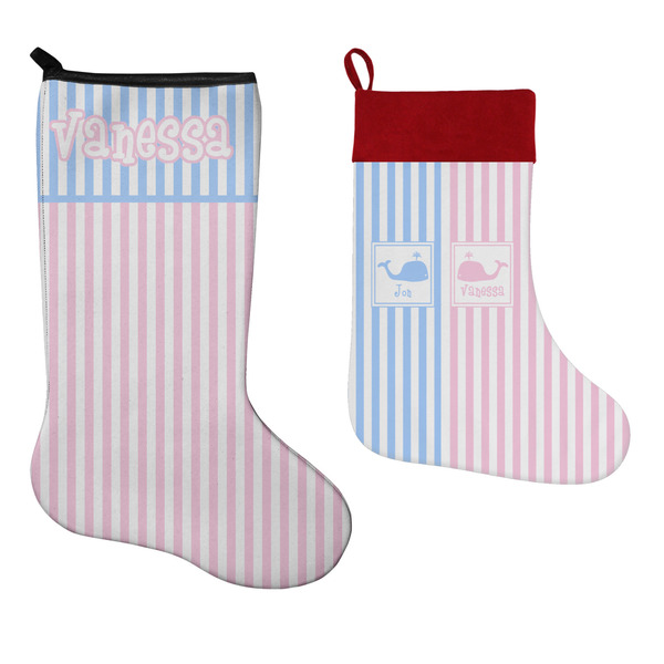 Striped w/ Whales Stockings - Side by Side compare