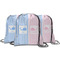 Striped w/ Whales String Backpack - MAIN