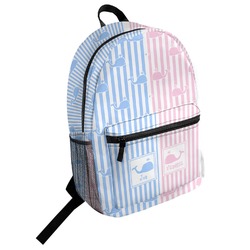 Striped w/ Whales Student Backpack (Personalized)