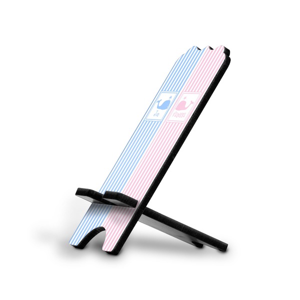 Custom Striped w/ Whales Stylized Cell Phone Stand - Large (Personalized)