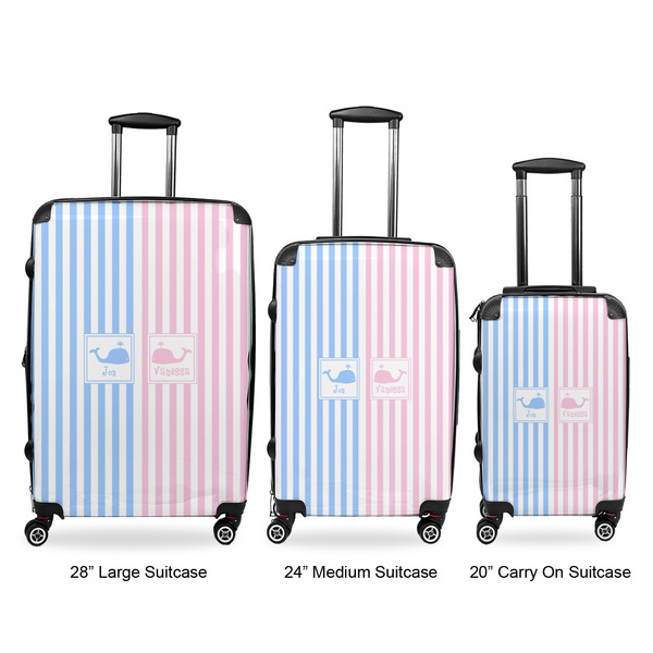 Striped w/ Whales Suitcase Set 1 - APPROVAL