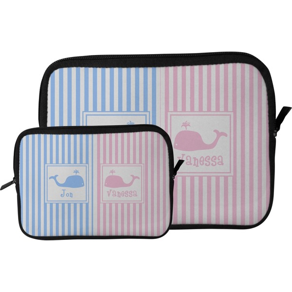 Striped w/ Whales Tablet Sleeve (Size Comparison)