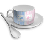 Striped w/ Whales Tea Cup - Single (Personalized)