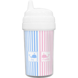 Striped w/ Whales Toddler Sippy Cup (Personalized)