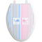 Striped w/ Whales Toilet Seat Decal Elongated