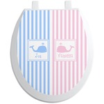 Striped w/ Whales Toilet Seat Decal (Personalized)