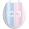 Striped w/ Whales Toilet Seat Decal (Personalized)