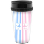 Striped w/ Whales Acrylic Travel Mug without Handle (Personalized)