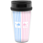 Striped w/ Whales Acrylic Travel Mug without Handle (Personalized)