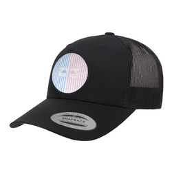 Striped w/ Whales Trucker Hat - Black (Personalized)
