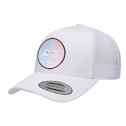 Striped w/ Whales Trucker Hat - White (Personalized)