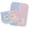 Striped w/ Whales Two Rectangle Burp Cloths - Open & Folded