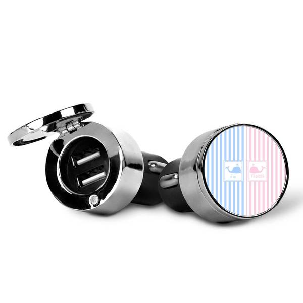 Striped w/ Whales USB Car Charger
