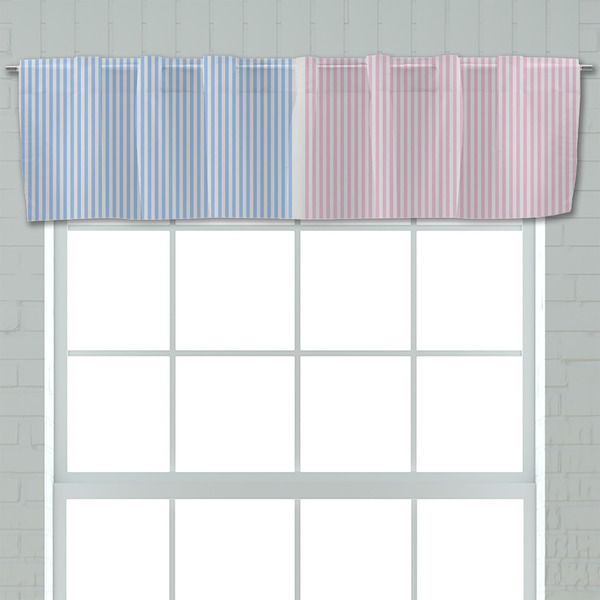 Striped w/ Whales Valance - Closeup on window