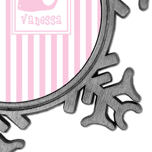 Striped w/ Whales Vintage Snowflake - Detail