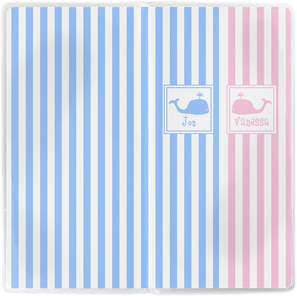 Striped w/ Whales Vinyl Document Wallet - Apvl
