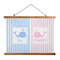 Striped w/ Whales Wall Hanging Tapestry - Wide (Personalized)