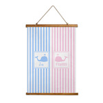 Striped w/ Whales Wall Hanging Tapestry - Tall (Personalized)