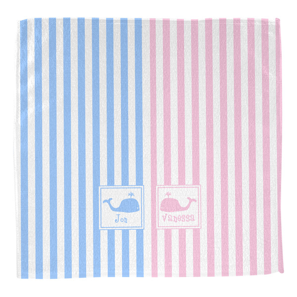 Striped w/ Whales Washcloth - Front - No Soap