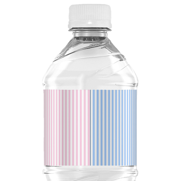 Striped w/ Whales Water Bottle Label - Back View