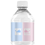 Striped w/ Whales Water Bottle Labels - Custom Sized (Personalized)