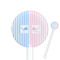 Striped w/ Whales 5.5" Round Plastic Stir Sticks - White - Single Sided (Personalized)