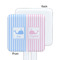 Striped w/ Whales White Plastic Stir Stick - Single Sided - Square - Approval
